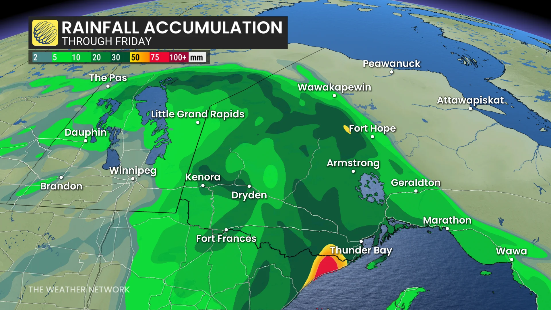 Baron - Manitoba and northern Ontario rain - April 23