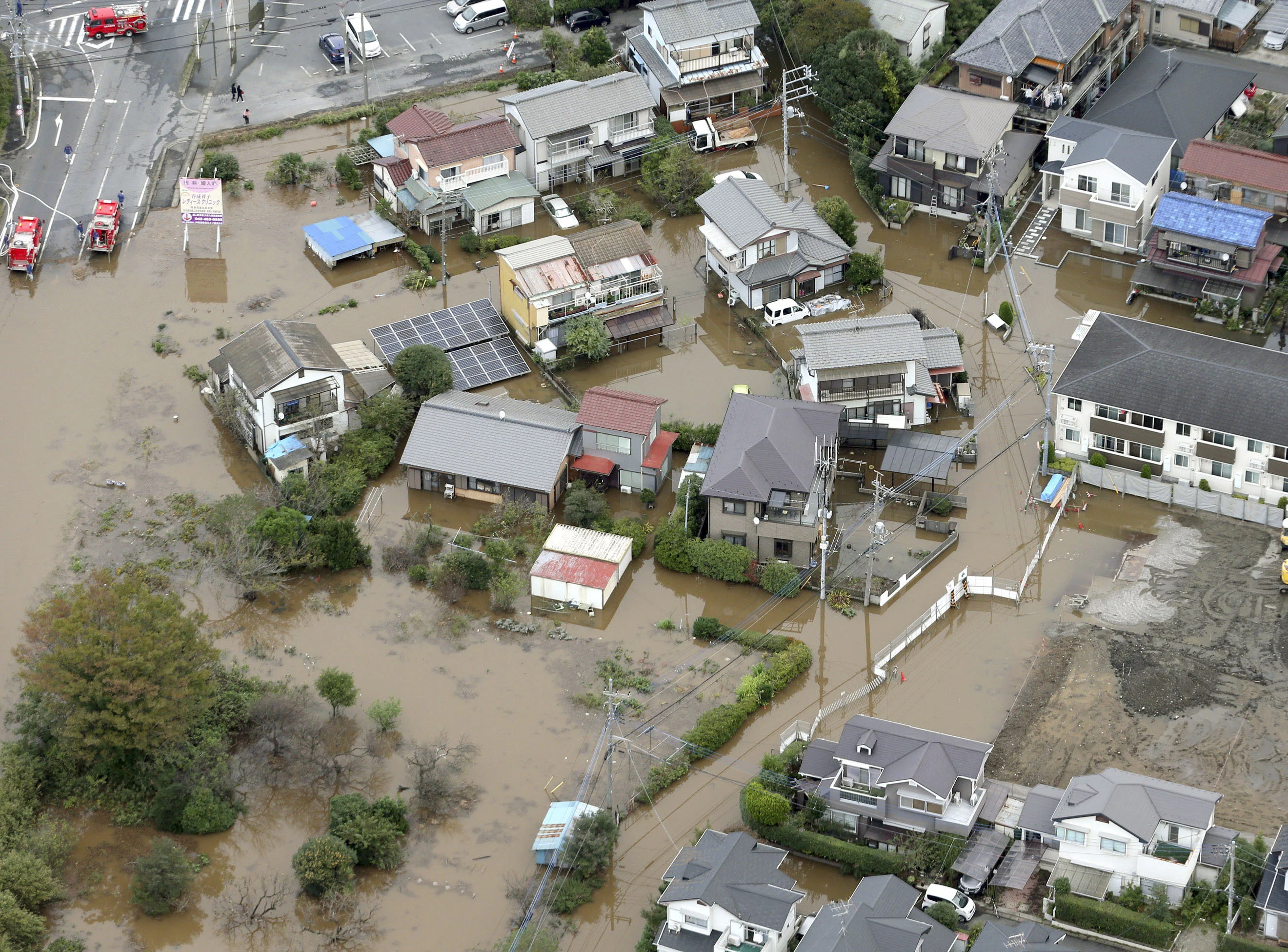 Flooded neighbourhood Japan KYODO via REUTERS