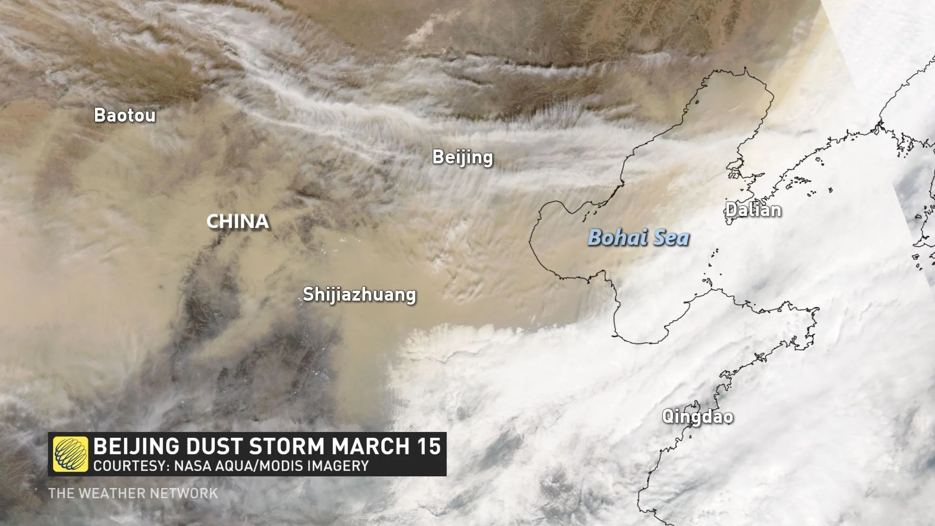Beijing dust storm satellite