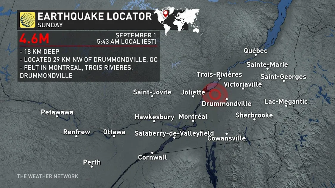 QC earthquake Sun, Sept. 1st