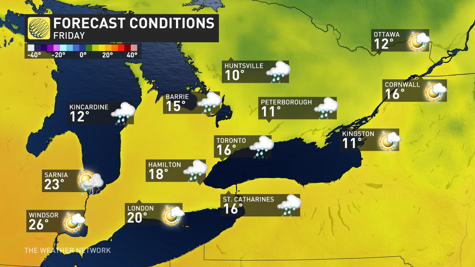 Baron - Friday temperatures southern Ontario - April 16