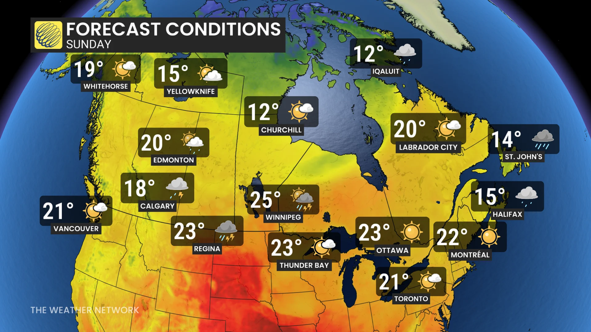 Canada Forecast Conditions Sunday