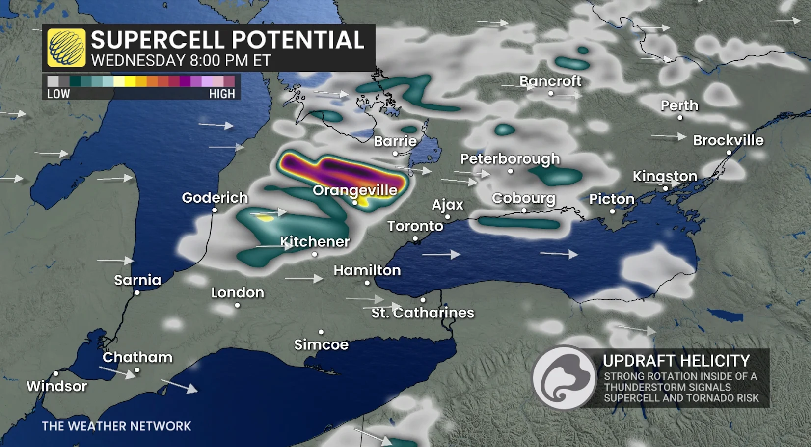 Ontario supercell potential Wednesday evening