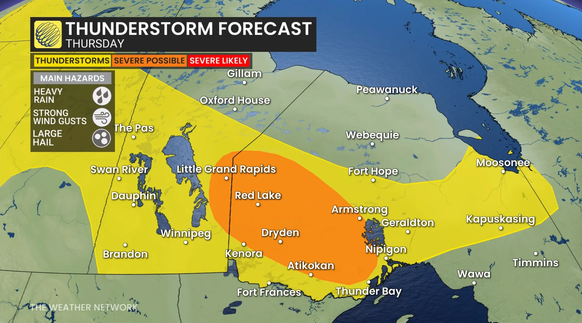Baron - Northern Ontario thunderstorm risk Thursday - July 22