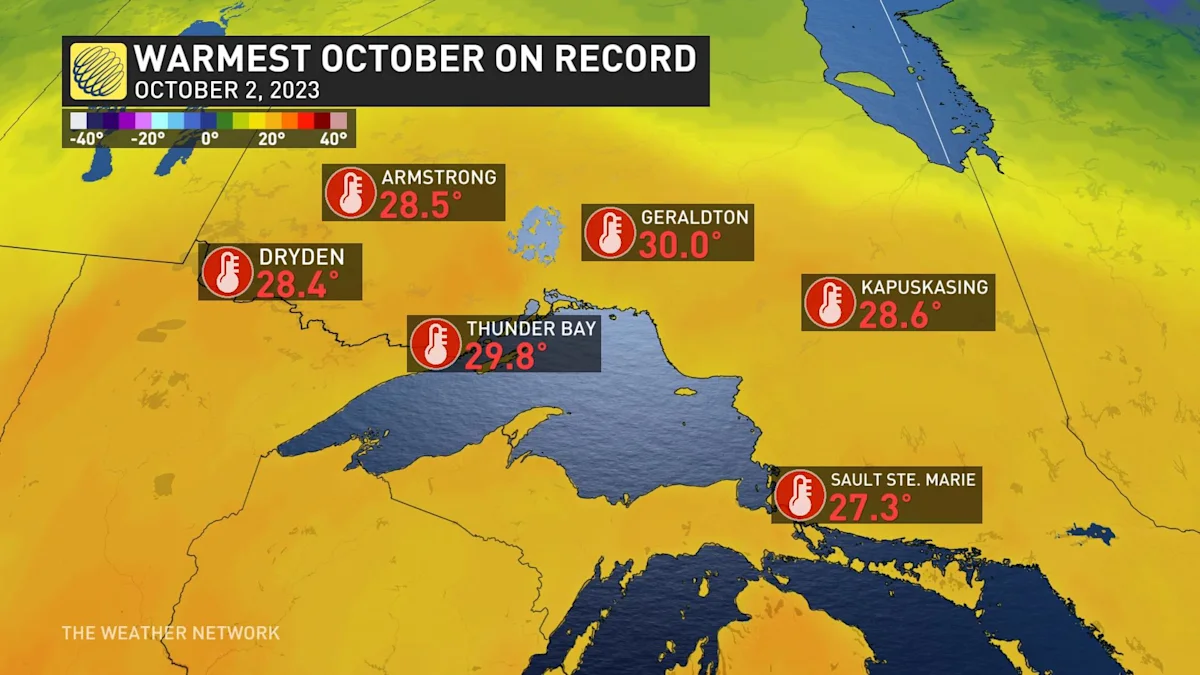 Records shattered by heat in Ontario, but major cooldown on the horizon