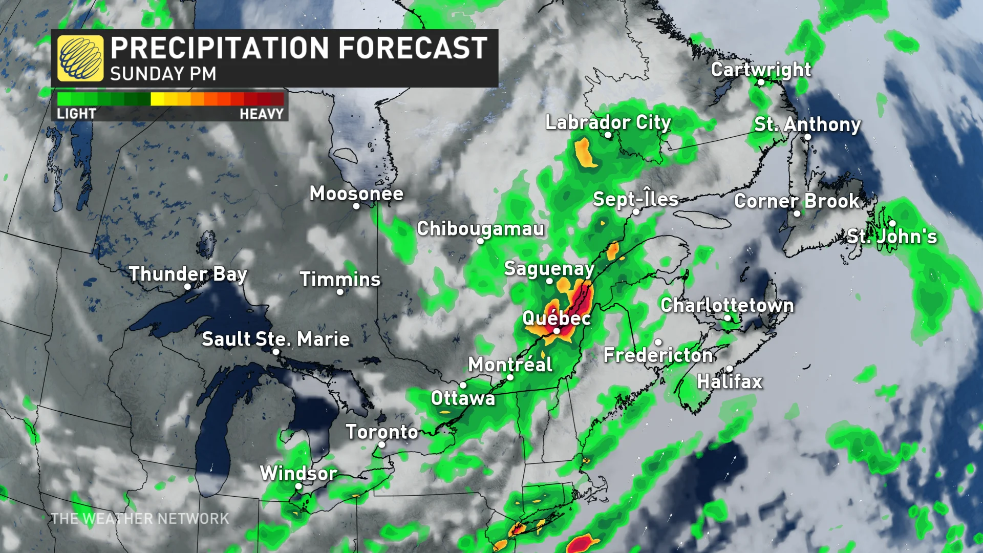 Baron - Sunday precip eastern Canada