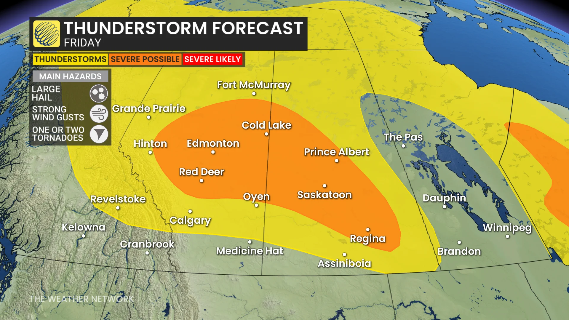 Baron - Friday thunderstorm risk Prairies - July 10