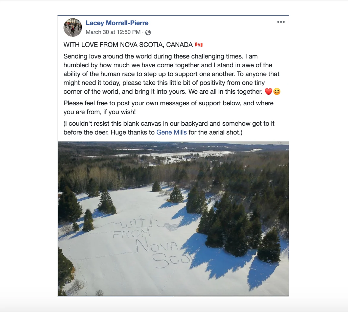 FACEBOOK POST: Message of hope in Nova Scotia