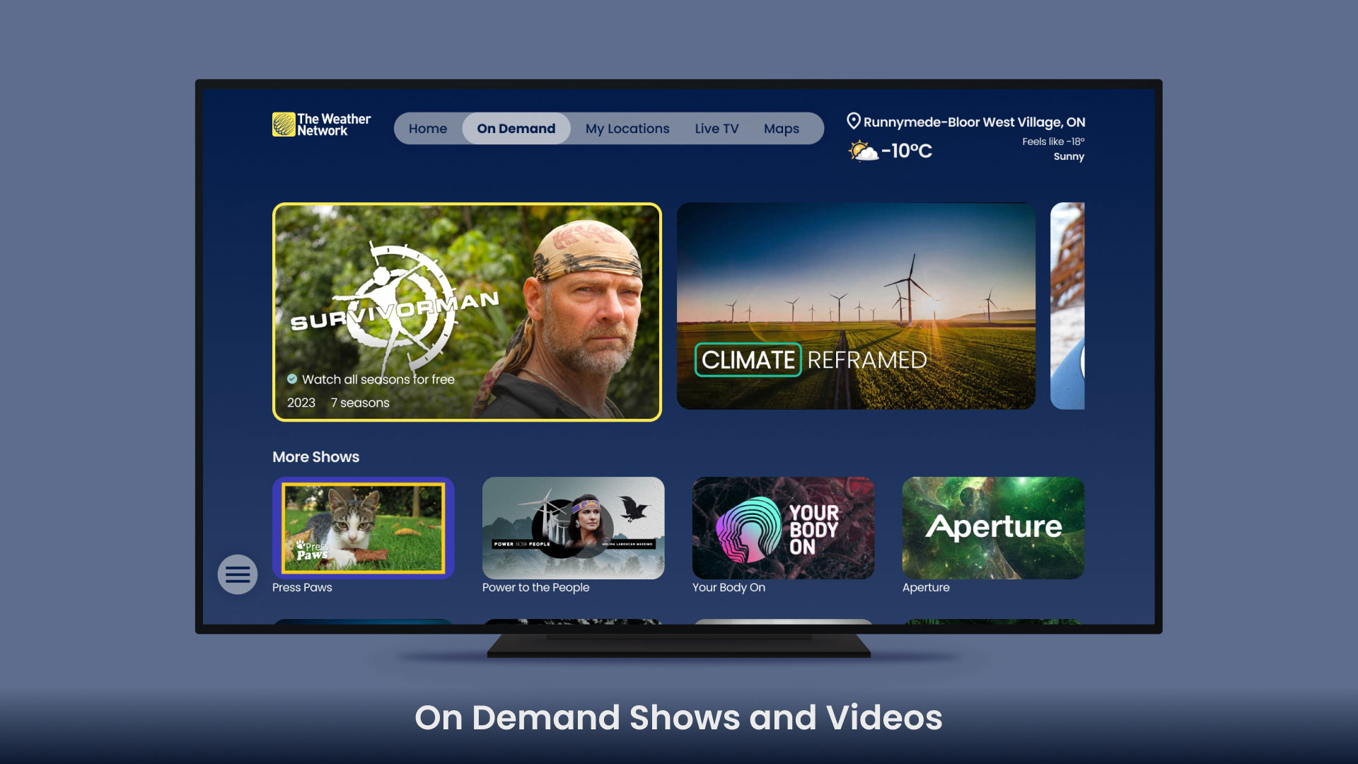 on demand shows and videos