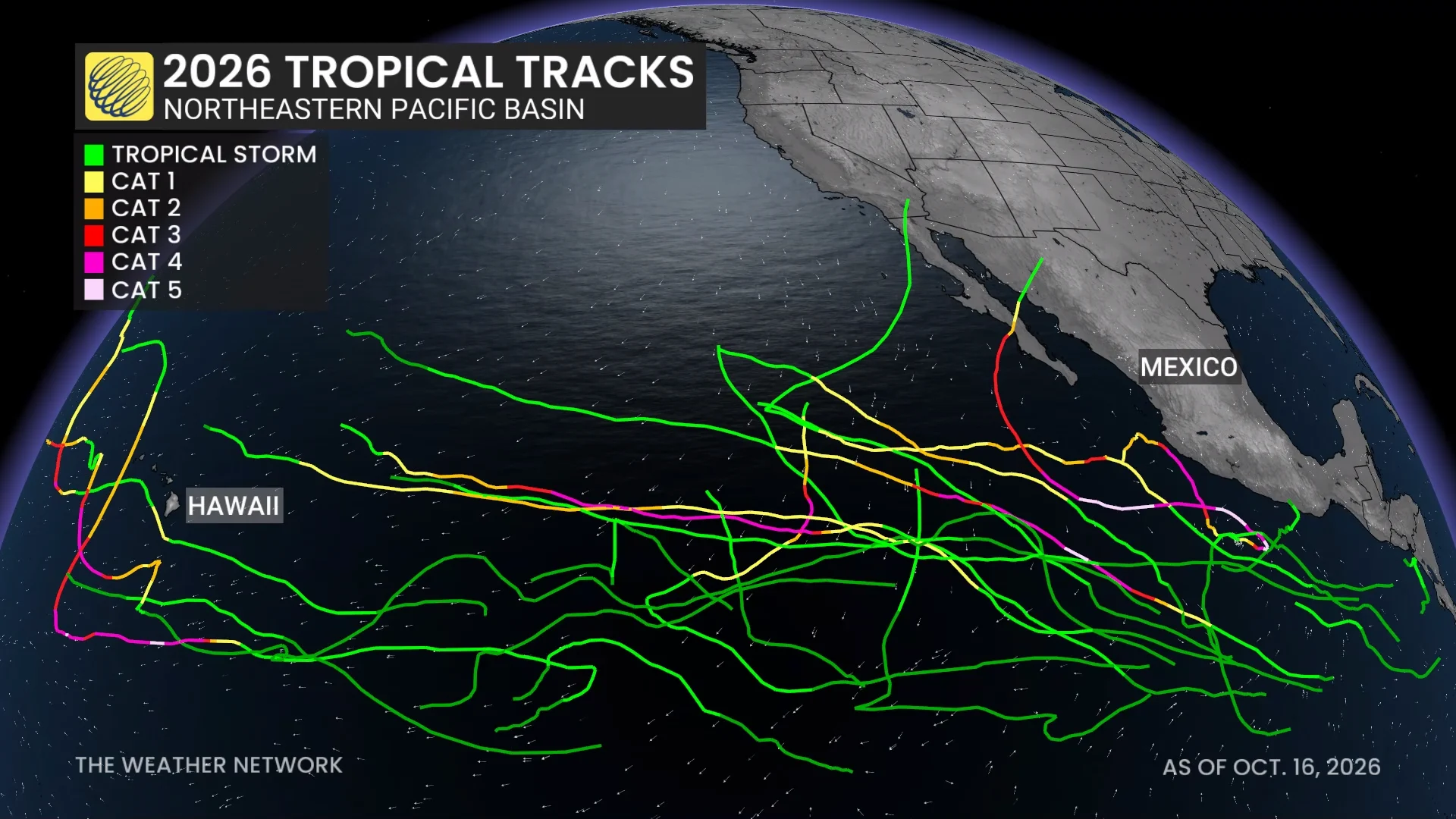2026 NEPacific Tropical Tracks October 16 2026