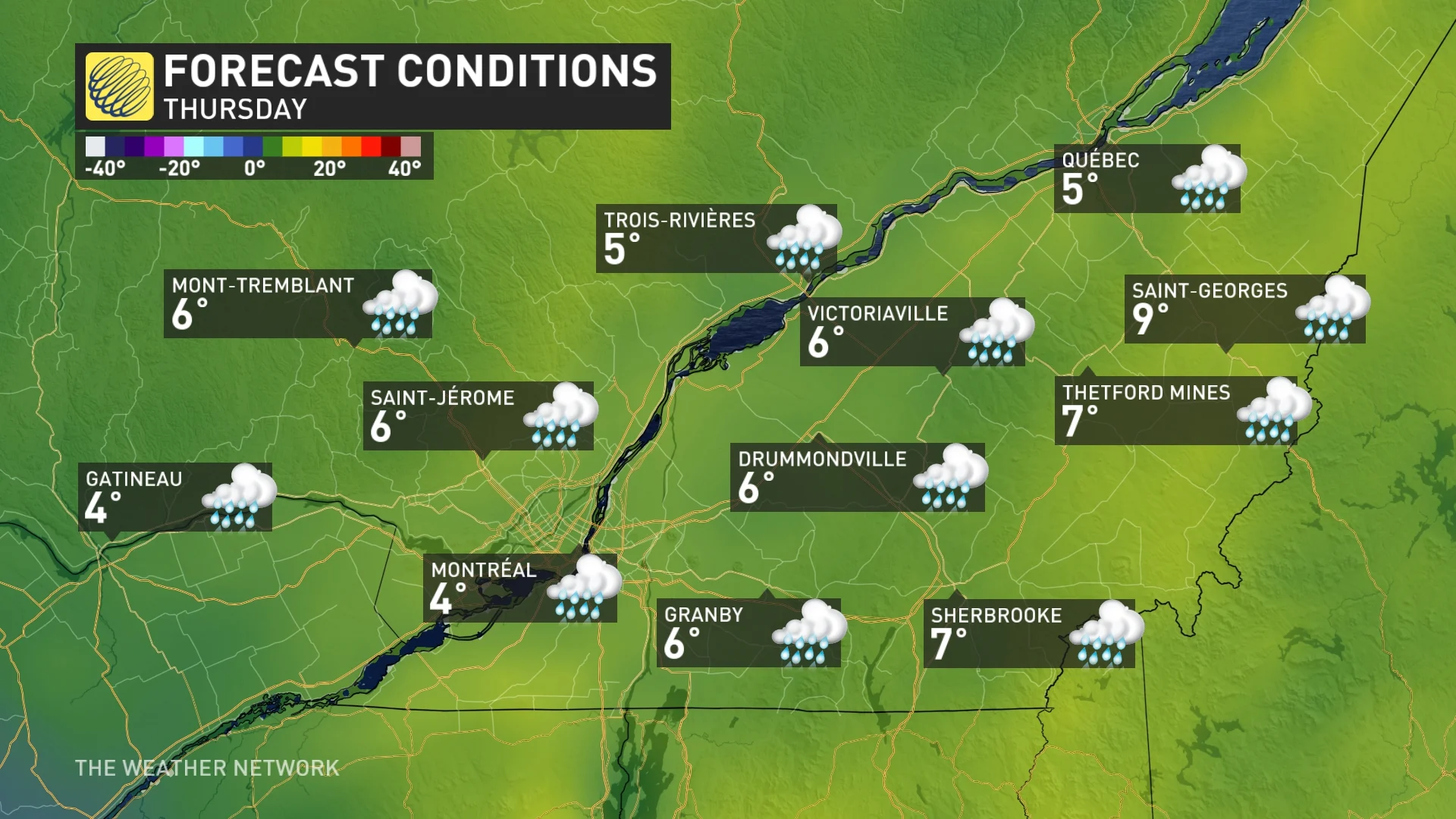 Baron - Quebec temperatures Thursday - Mar6