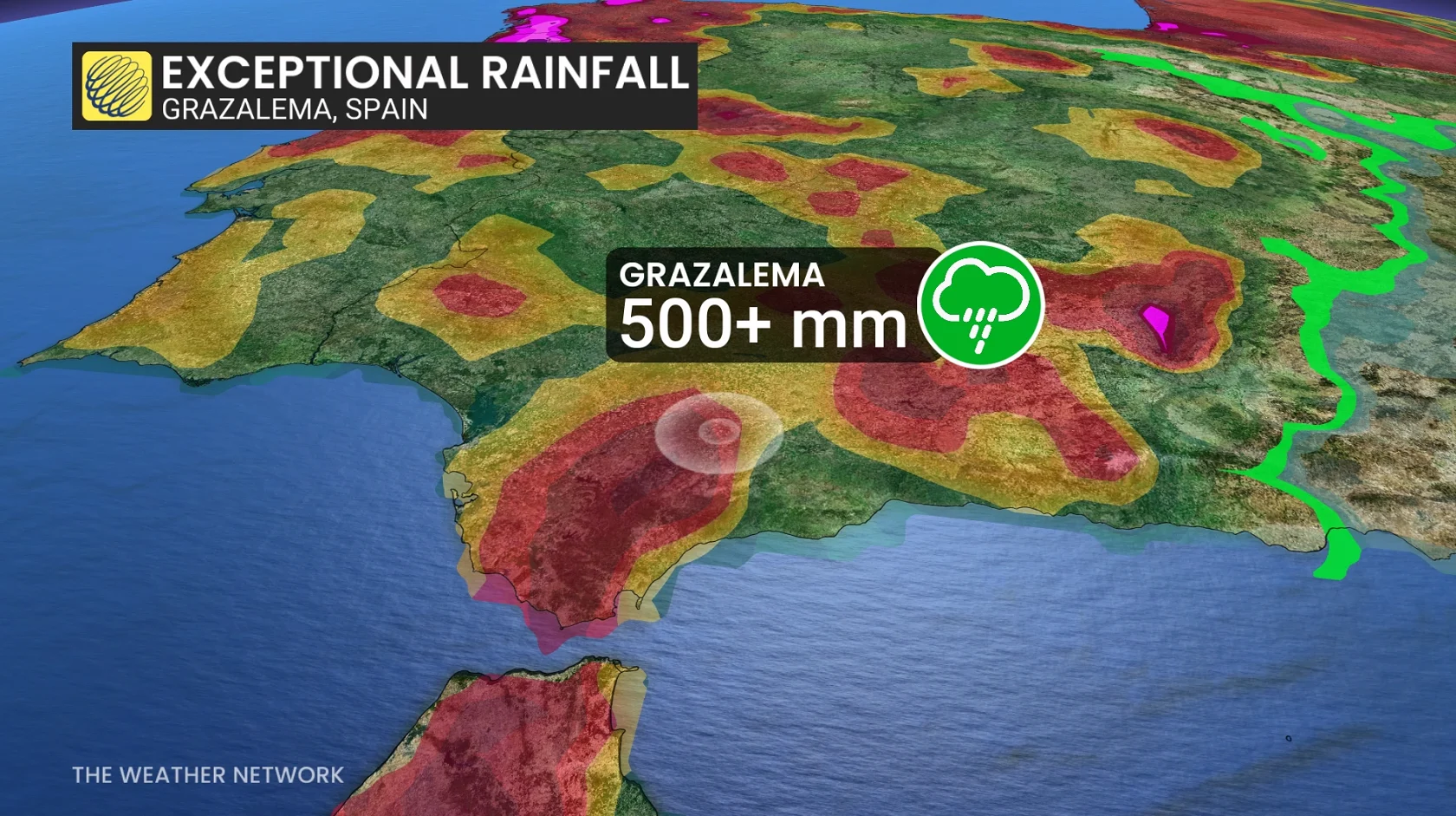 Exceptional rainfall in Spain