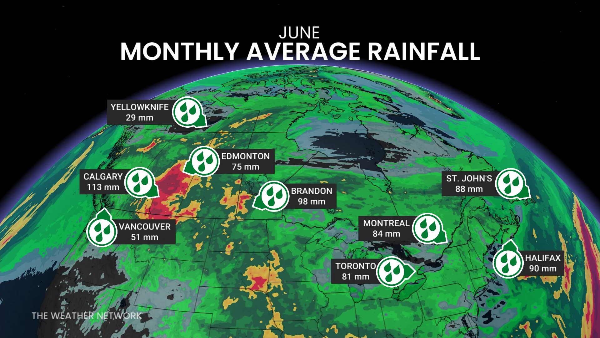 June Monthly Average Rainfall