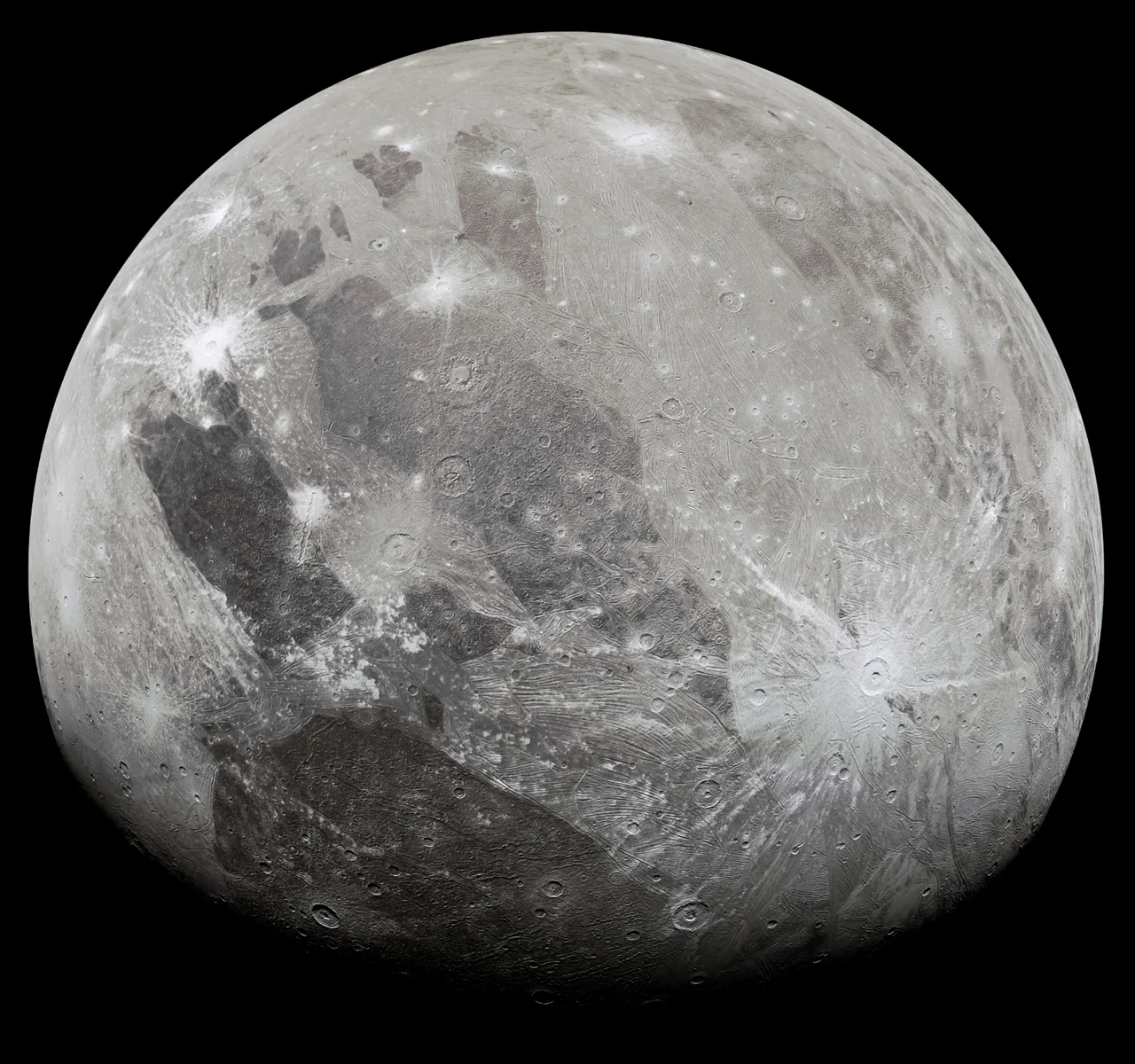 Ganymede Juno 07062021 NASA JPL-Caltech Kevin M Gill