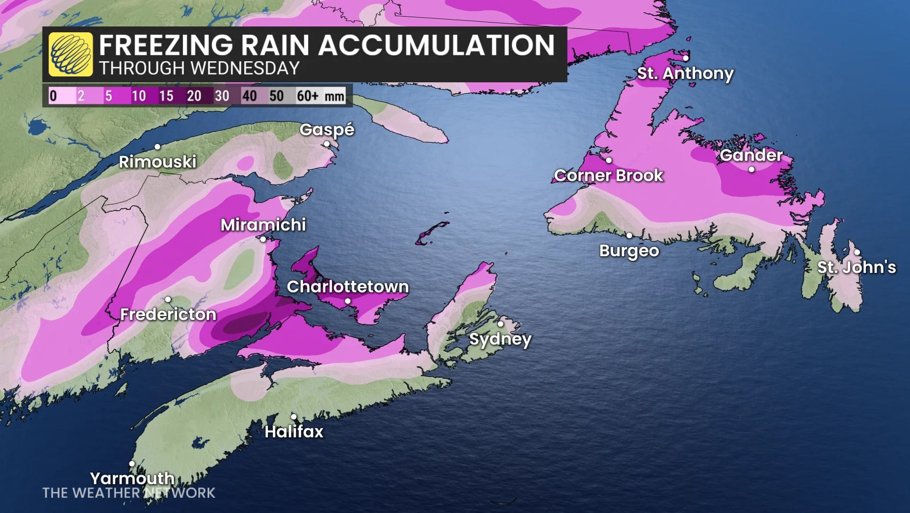 Atlantic Canada freezing rain outlook