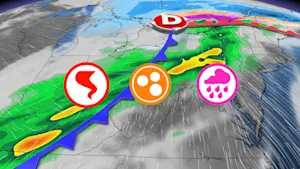 Orages violents et tornades aux États-Unis, verglas au Québec : même système. Détails ici. 