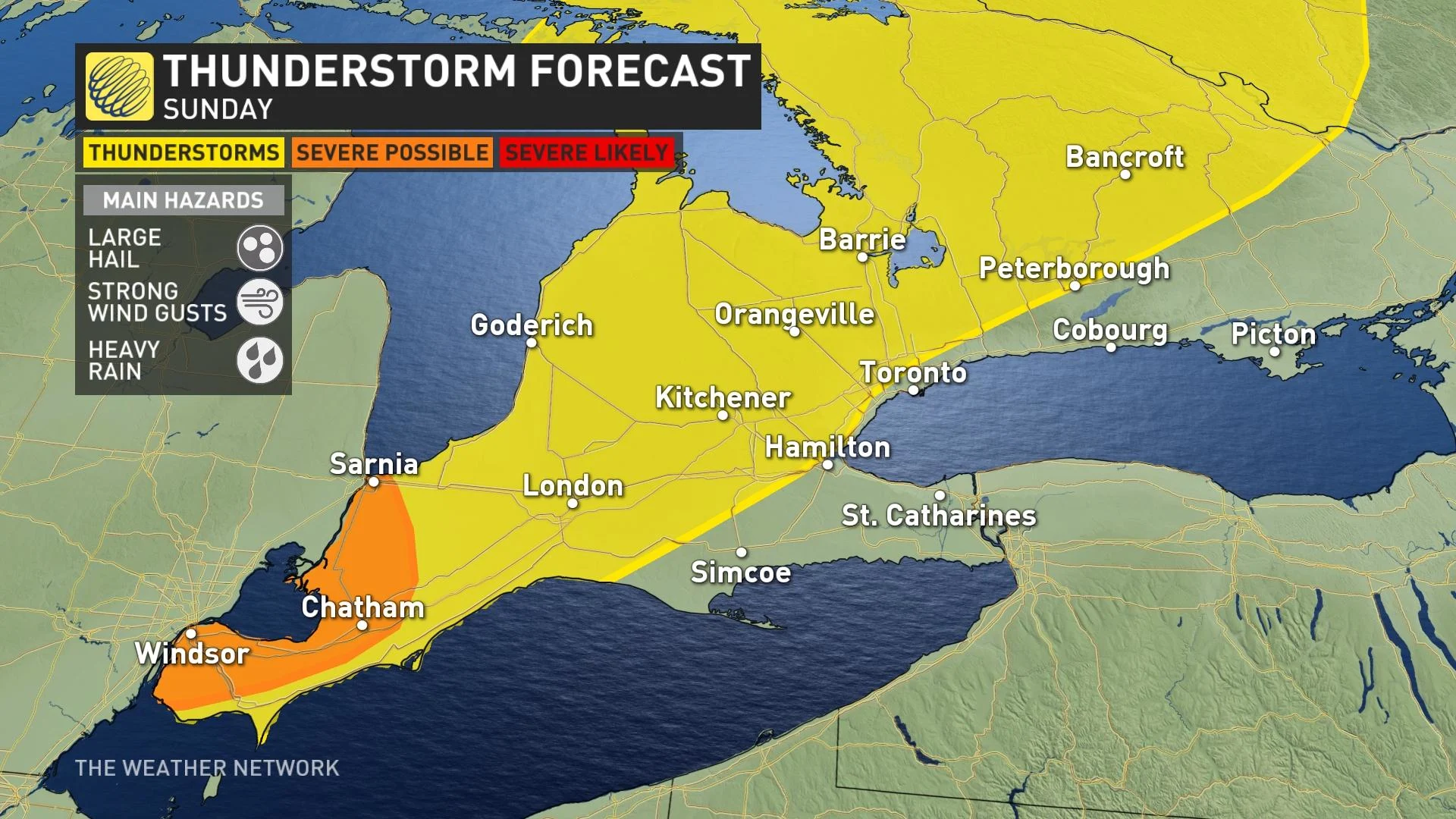 Ontario storm risk map Sunday_May 19
