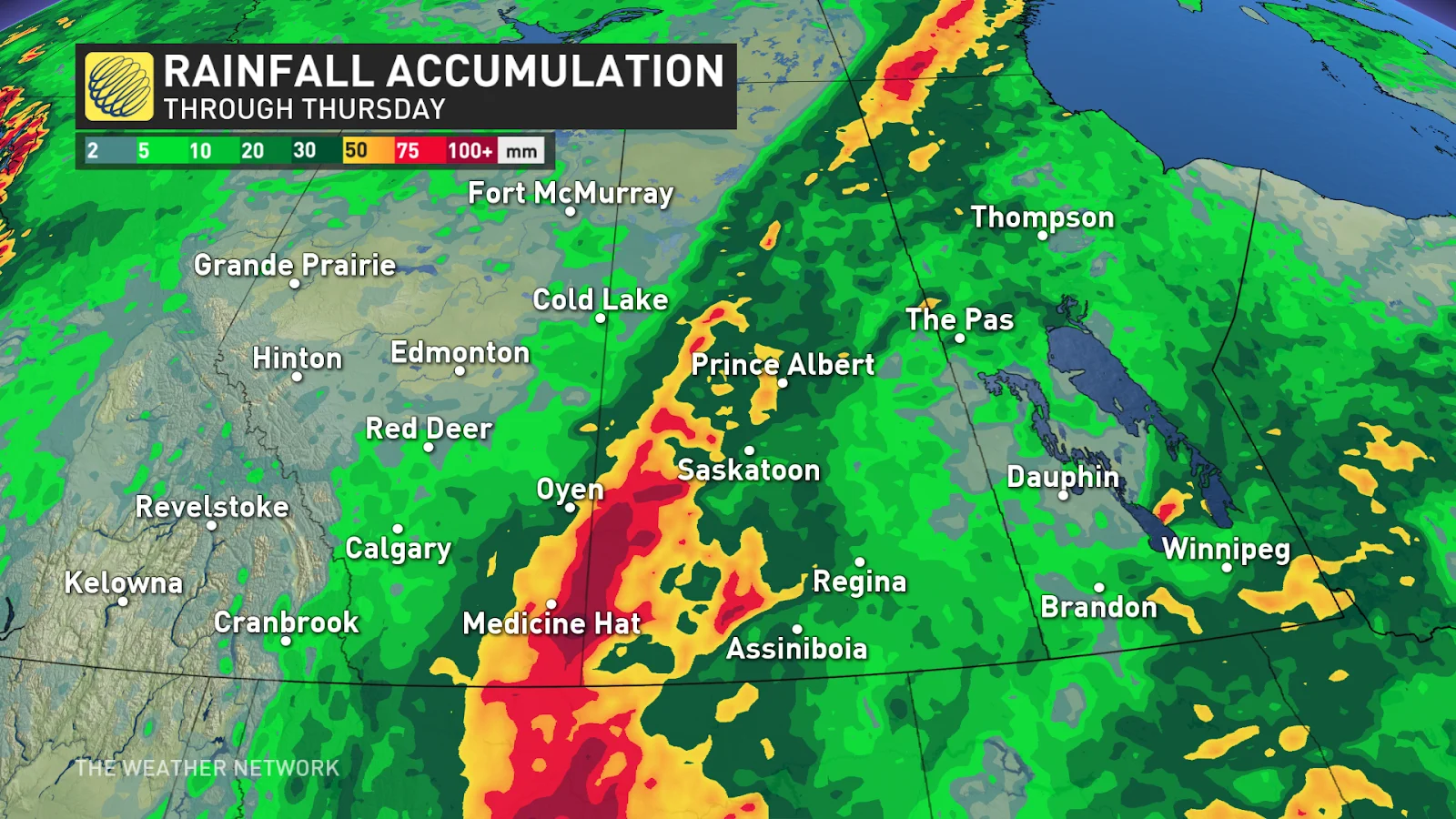 Prairies rainfall forecast