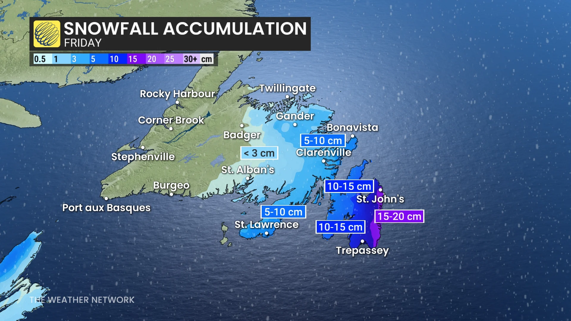 Baron - Newfoundland snow totals - Feb20