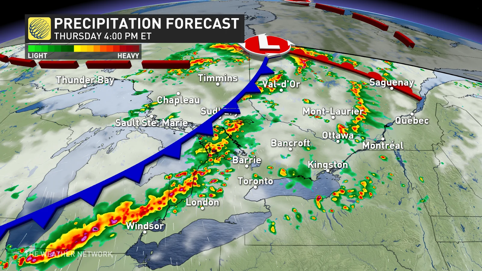 ON precip forecast Thurs