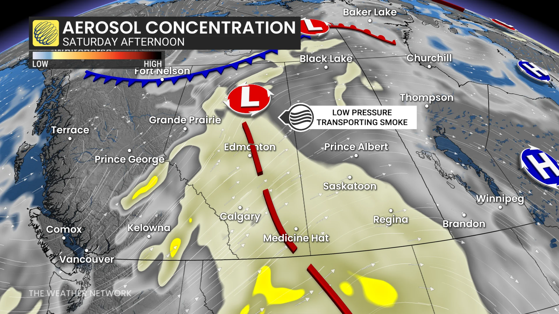 Aerosol Concentration Saturday Afternoon