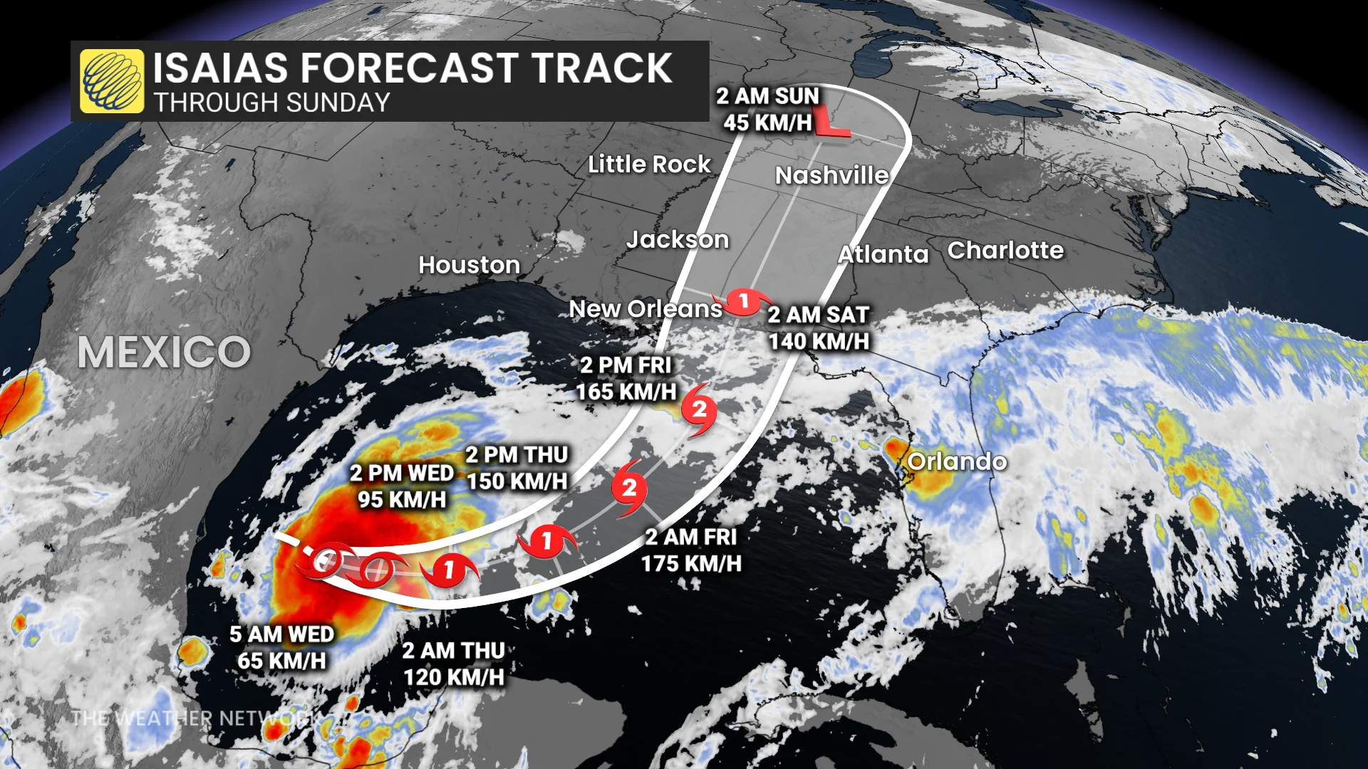 Baron - Isaias forecast track - Oct7