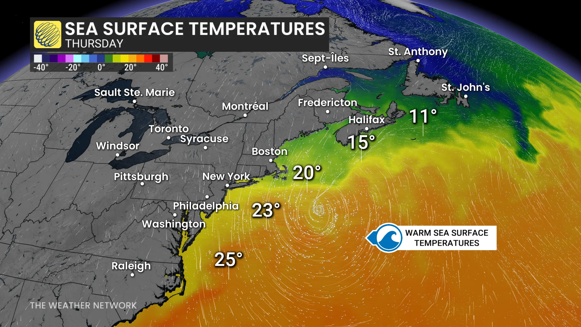 Atlantic Ocean sea surface temperatures