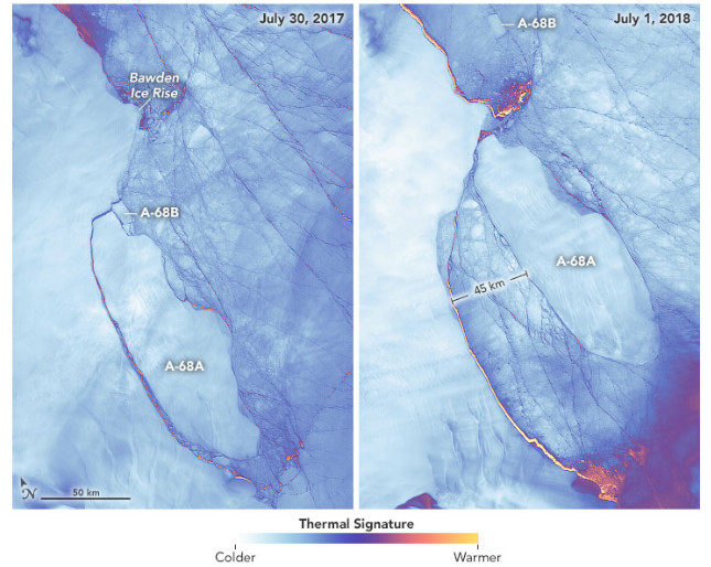 iceberg position nasa worldview