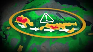 Jusqu’à 100 mm de pluie : une forte humidité tropicale converge vers cette région. Détails ici. 