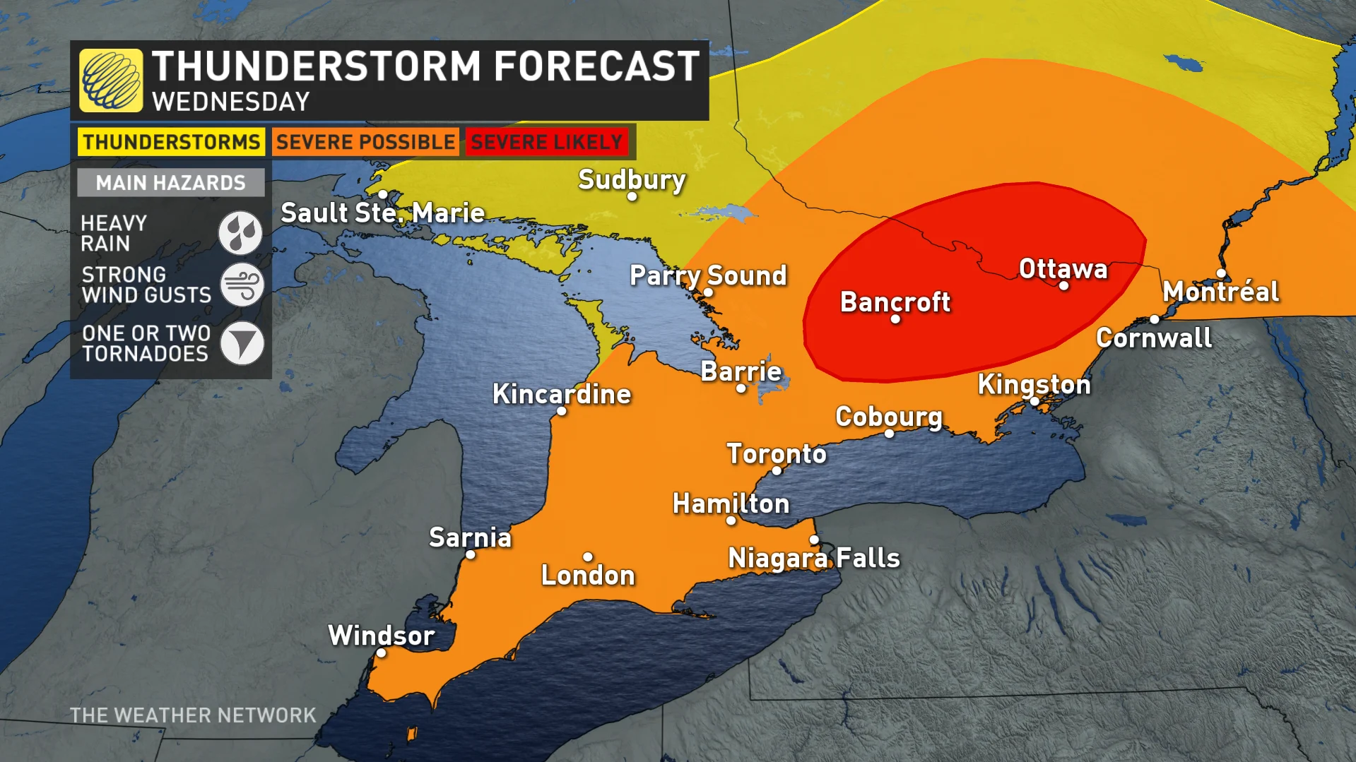 Ontario Quebec Wednesday risk map July 23 2024