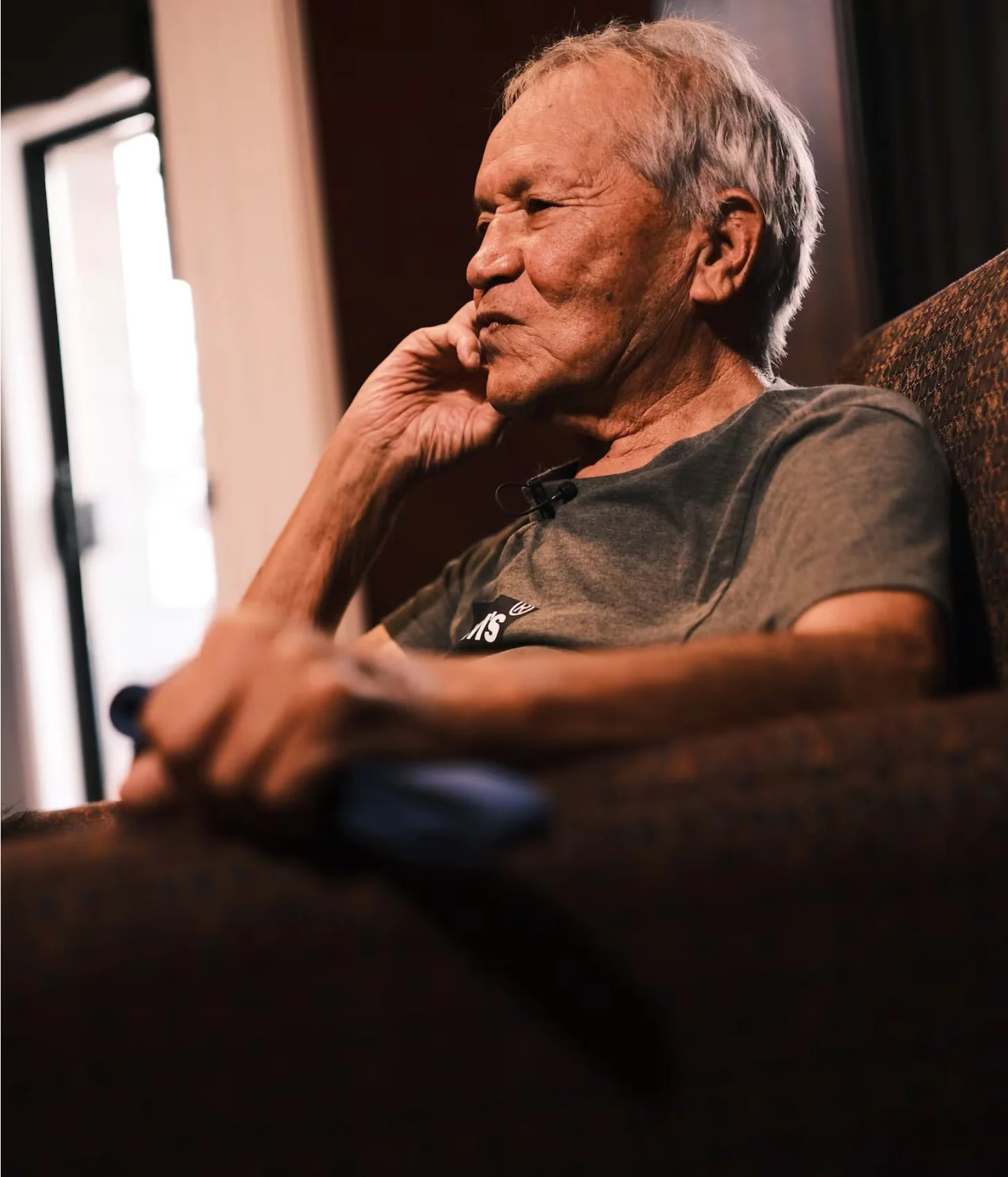 CBC: Elder Frederick Louis lost his home and all his belongings in the Bradley Creek Wildfire. (Alexandre Vallée-Roy/Radio Canada)