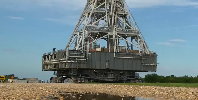 Kennedy Space Center moves giant tower indoors ahead of Dorian