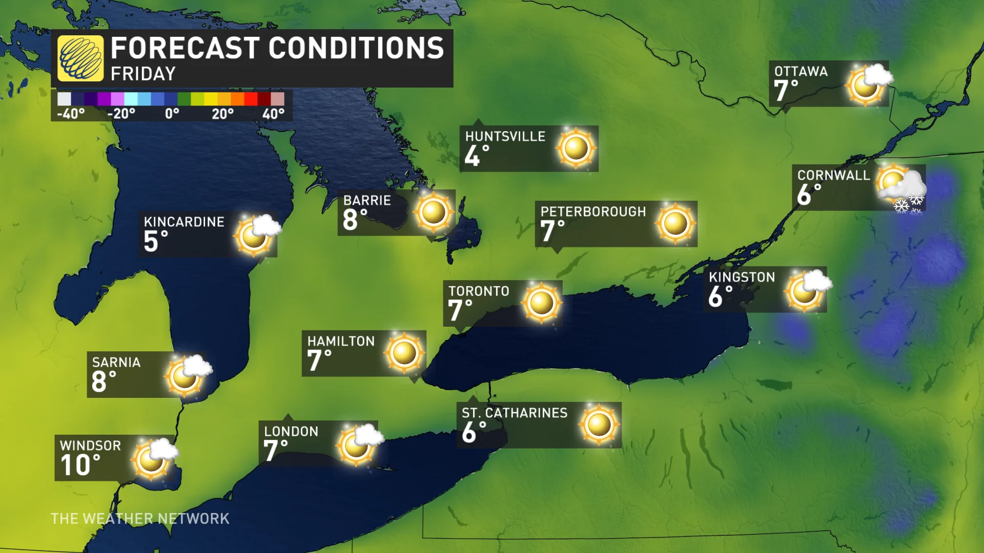 Baron - Friday temperatures southern Ontario - Mar19