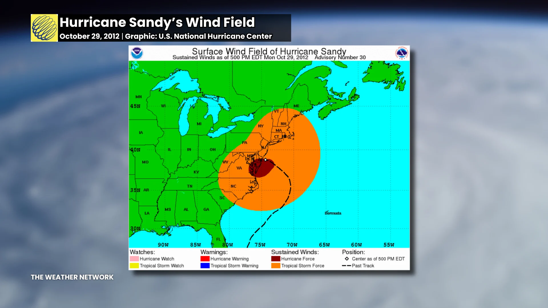 Hurricane Sandy Wind Field Landfall 2012