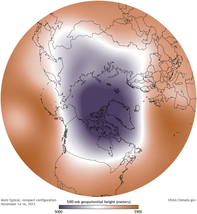 November2013 polar vortex geopotentialheight mean Large