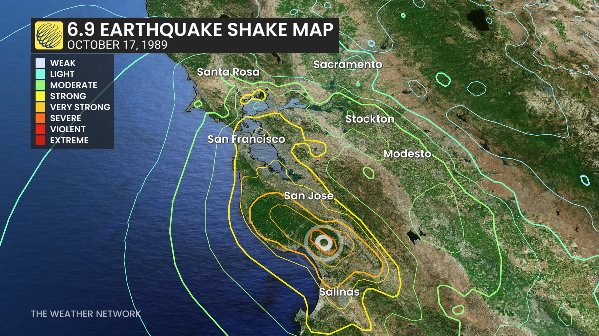 Loma Prieta Earthquake 1989 Shakemap