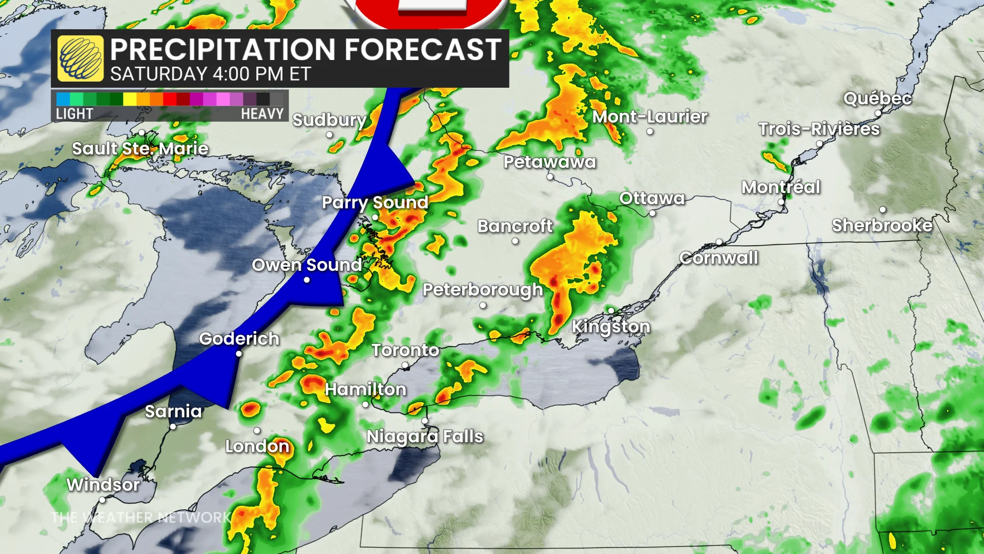 Baron - Ontario Saturday precipitation - May 8