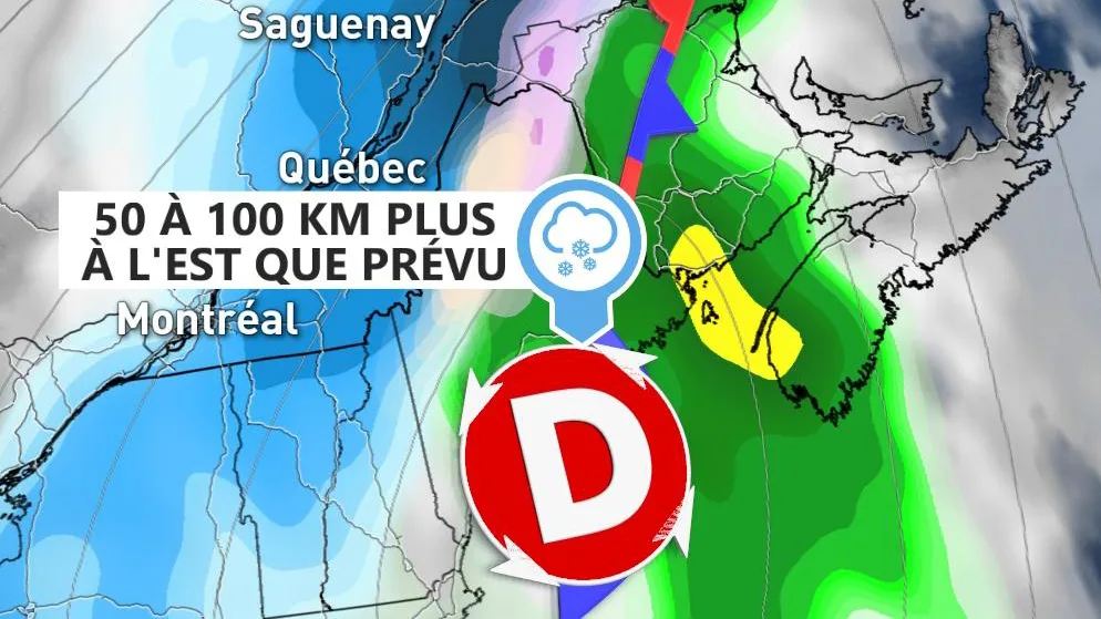 Les quantités de neige revues à la baisse