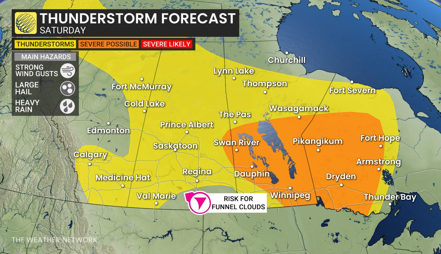 Updated Prairies storm risk Saturday