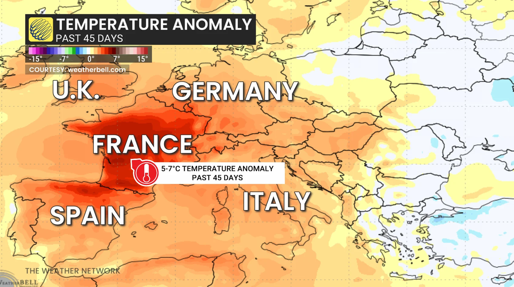 Europe Temperature Anomaly Past 45 Days