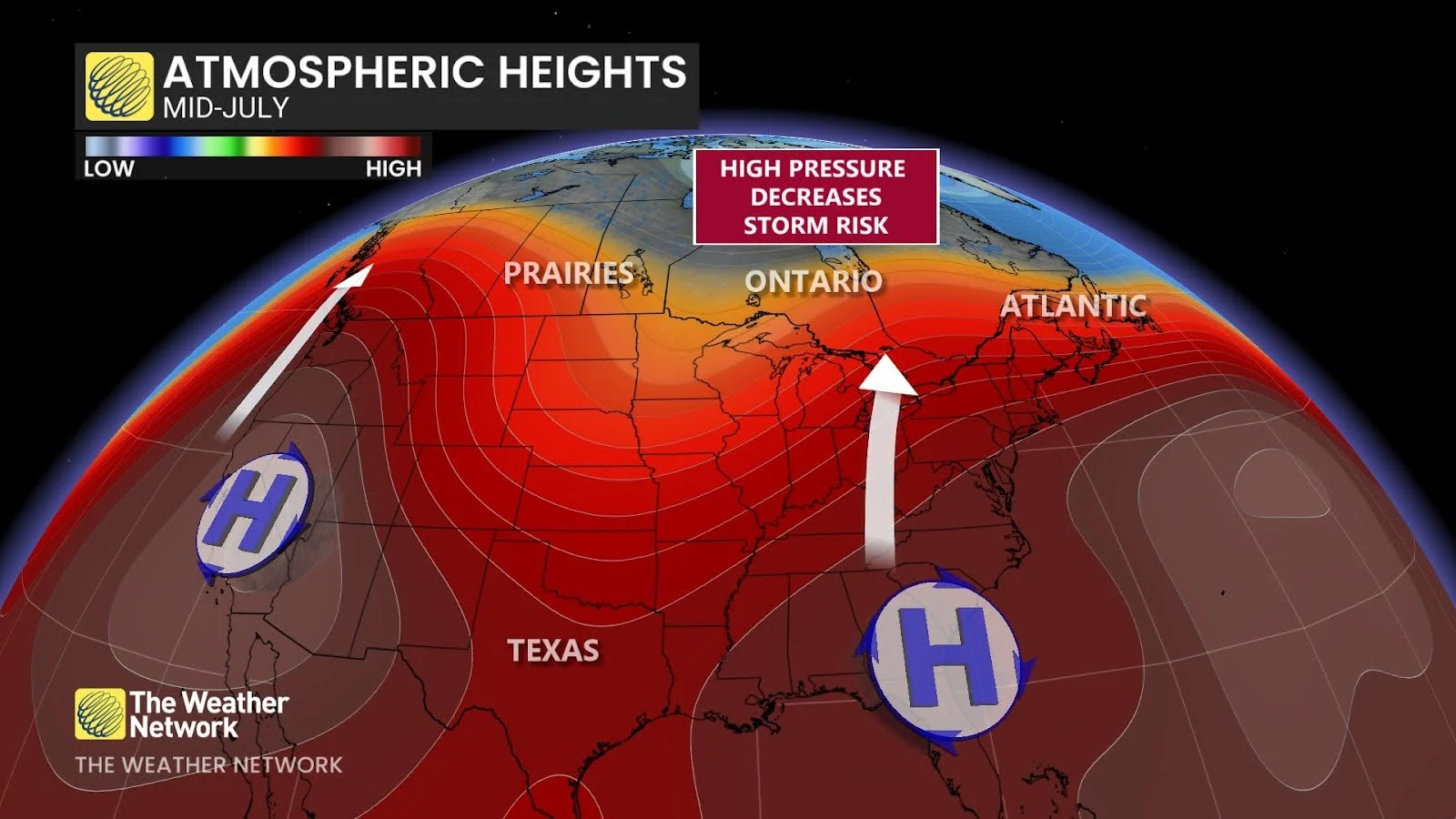Canada Mid-July Atmospheric Ridges