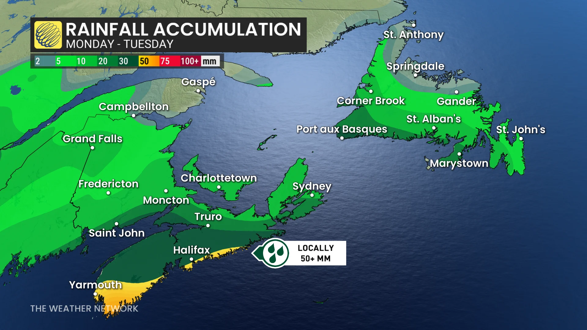 Atlantic Canada rainfall outlook