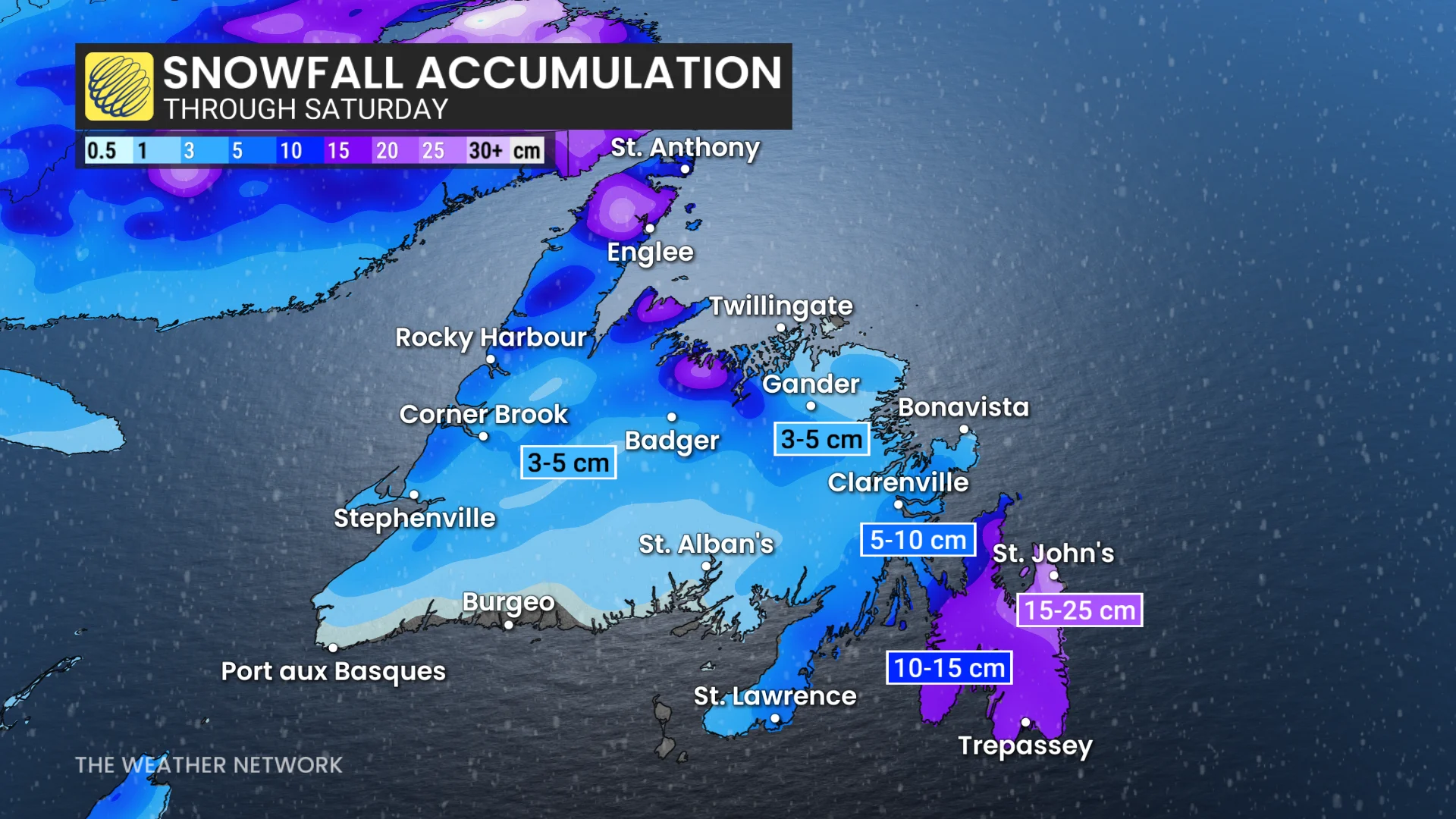 Baron - NL snow totals - April 23