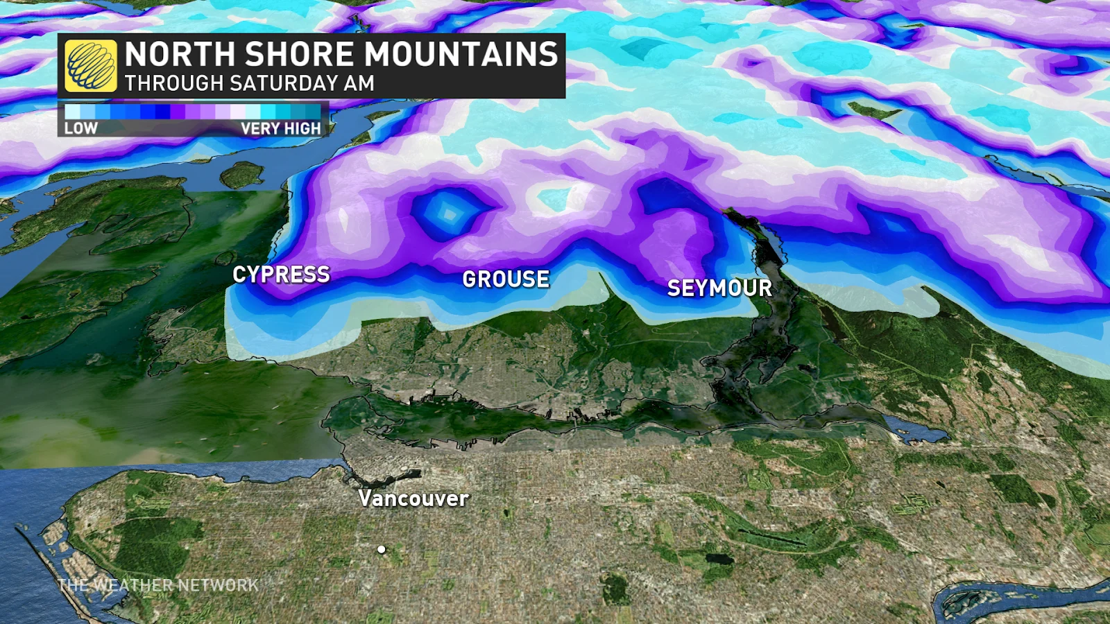 BC North Shore Mountains Snow