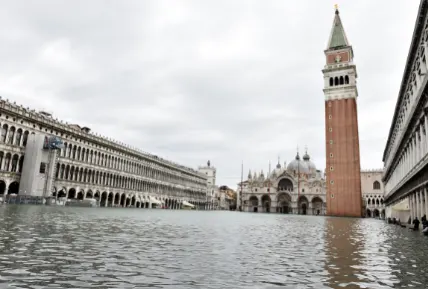 Venice hit by another ferocious high tide, flooding city