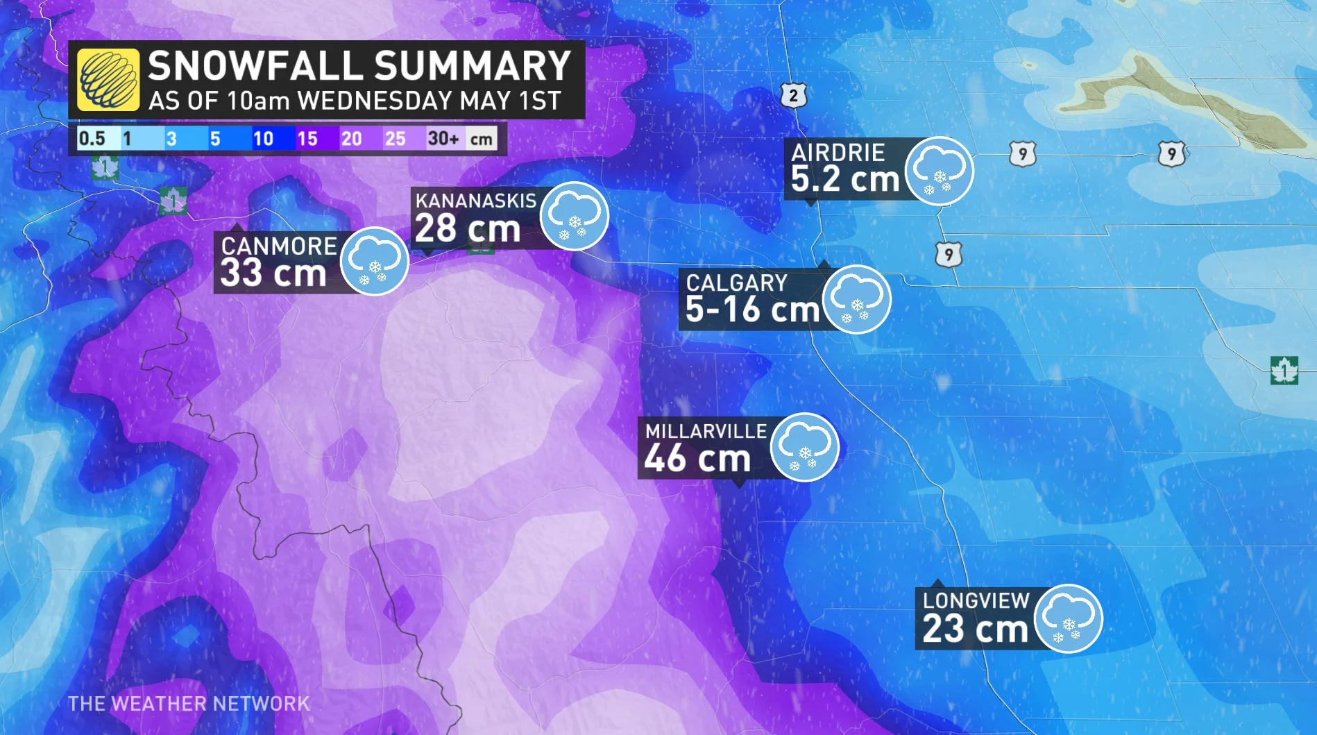 Baron_Alberta snowfall summary as of May 1_May 1