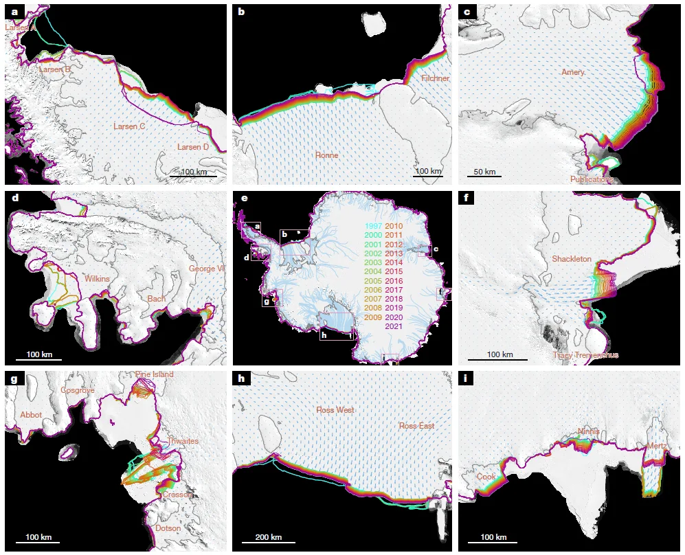 Icesheet-mass-loss-w-closeups-1997-2021-Greene-et-al-NASA-JPL-Nature