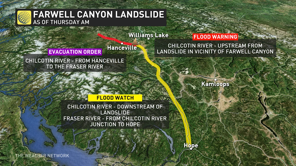 B c interior braces for chilcotin river landslide flooding the