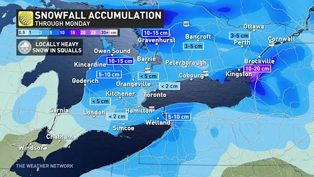Poor travel expected as snow squalls push through parts of southern ...