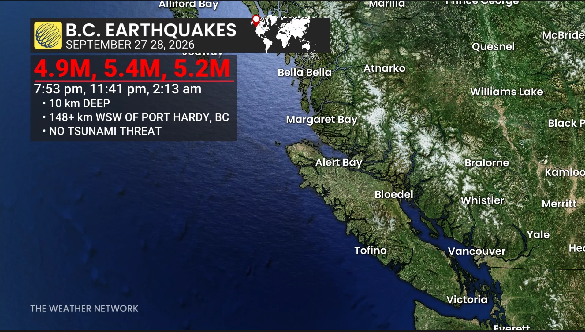 B.C. earthquakes since Sept.27-28, 2026